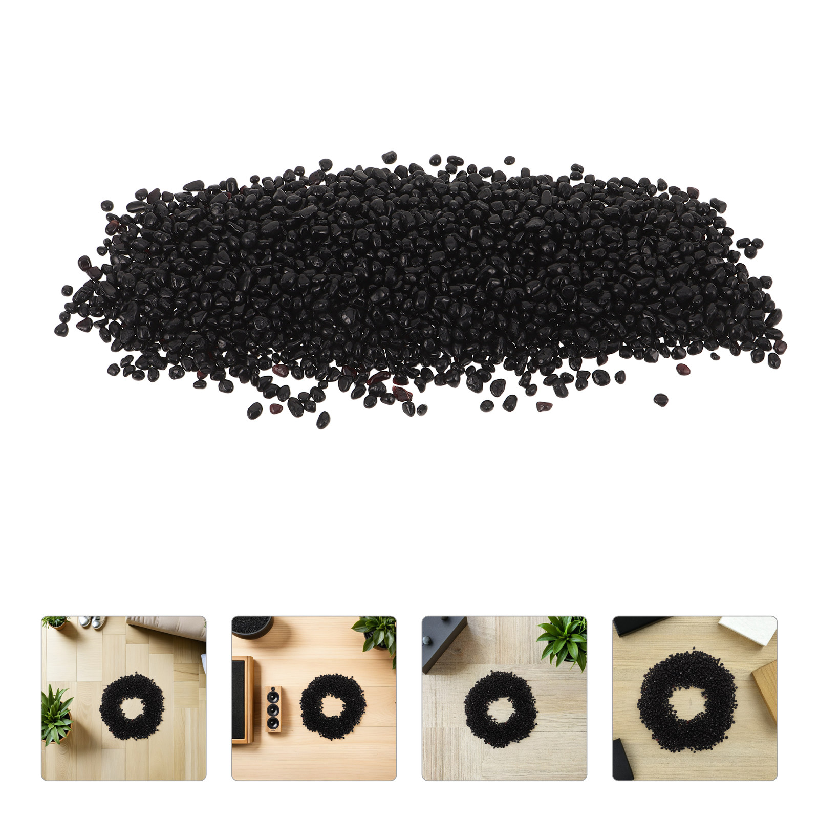 Aquarium Plant Gravel - Zwarte grind aquariumdecoratie, klein glad gebroken